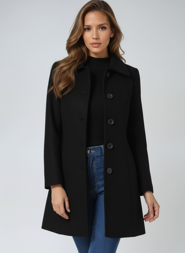 Winter-Trenchcoats für Frauen mit Einfachknopf