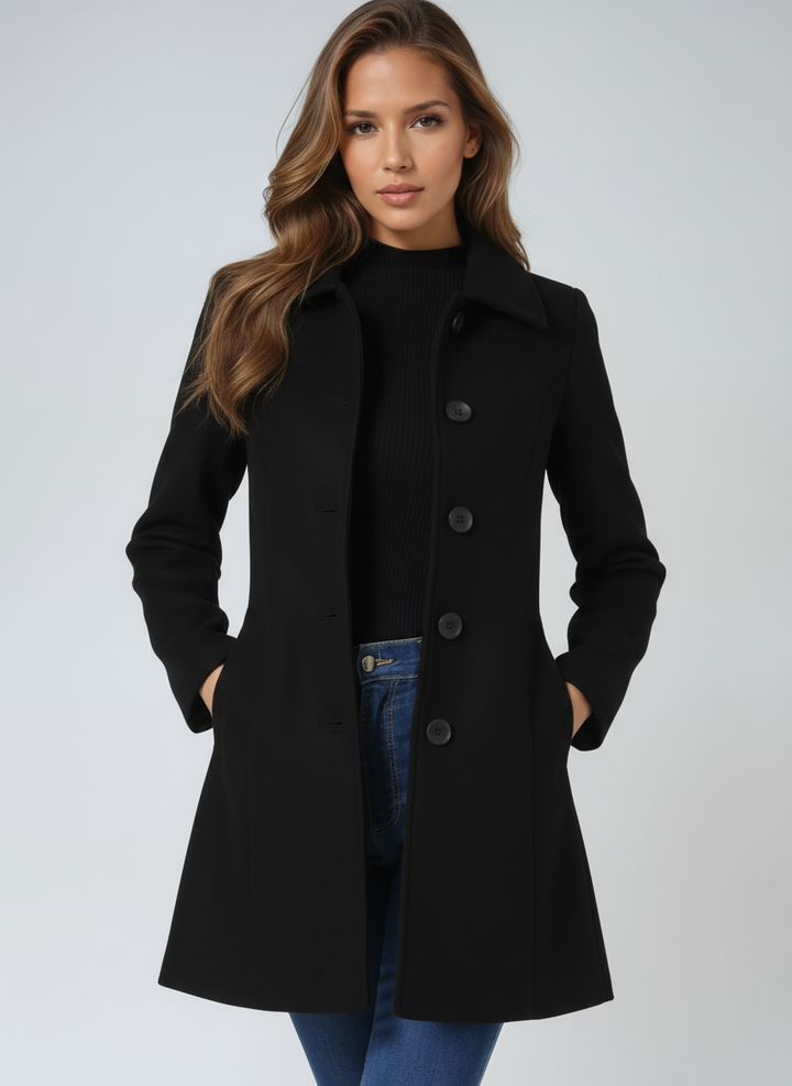 Winter-Trenchcoats für Frauen mit Einfachknopf