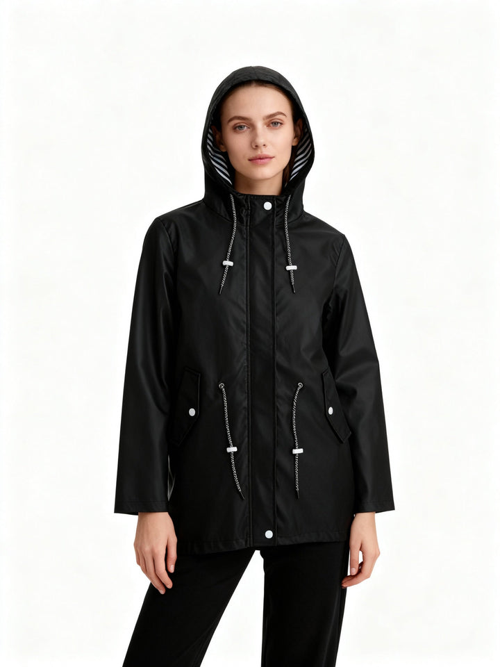 Wetterfester Trenchcoat mit Kapuze I Übergangsjacke