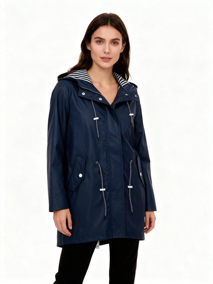 Wetterfester Trenchcoat mit Kapuze I Übergangsjacke