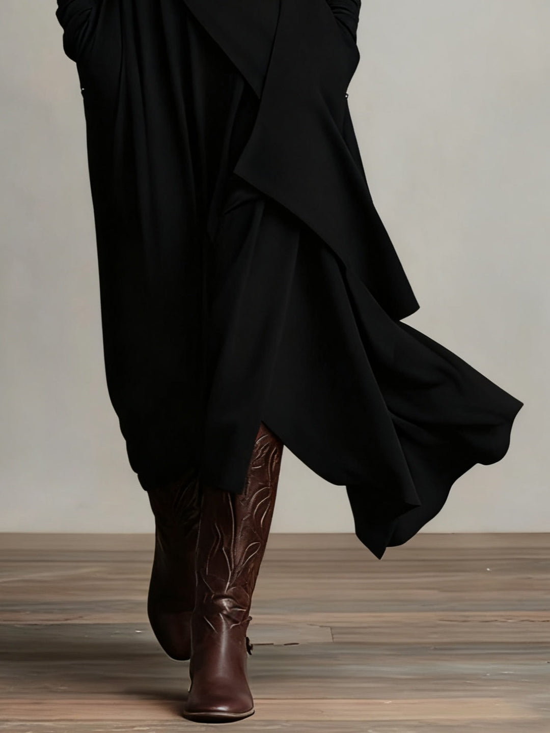Arielle | Vintage Asymmetrisches Turtleneck Kleid