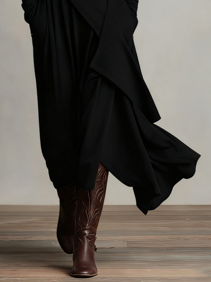 Arielle | Vintage Asymmetrisches Turtleneck Kleid