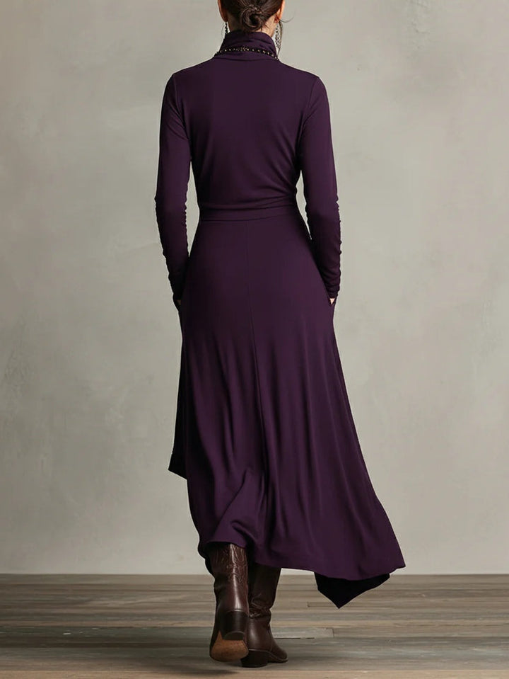 Arielle | Vintage Asymmetrisches Turtleneck Kleid