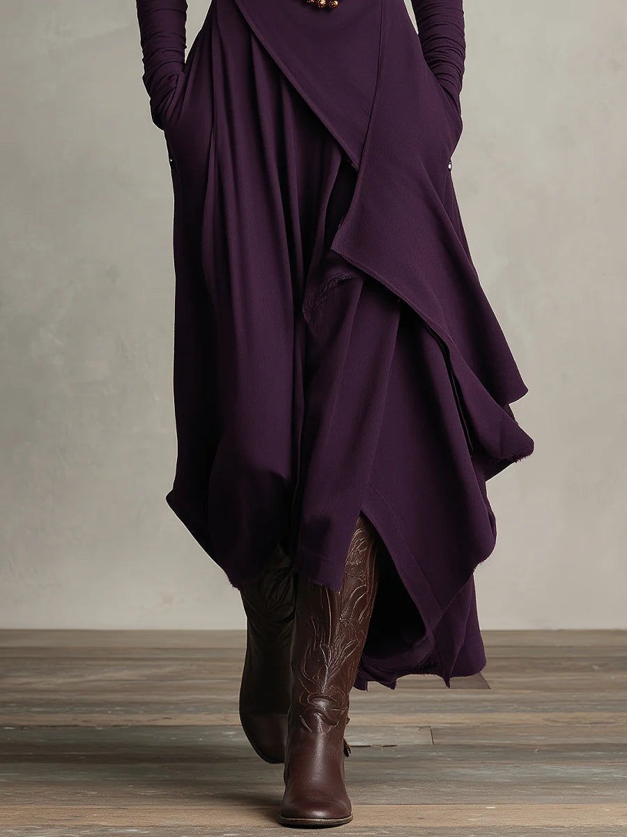 Arielle | Vintage Asymmetrisches Turtleneck Kleid