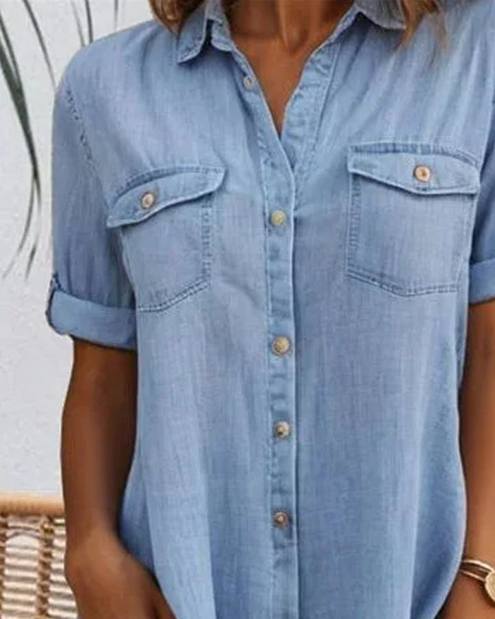 Leichtes Denim-Kleid für Damen im lässigen, eleganten Stil