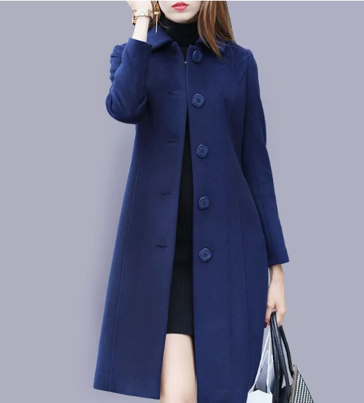 Winter-Trenchcoats für Frauen mit Einfachknopf