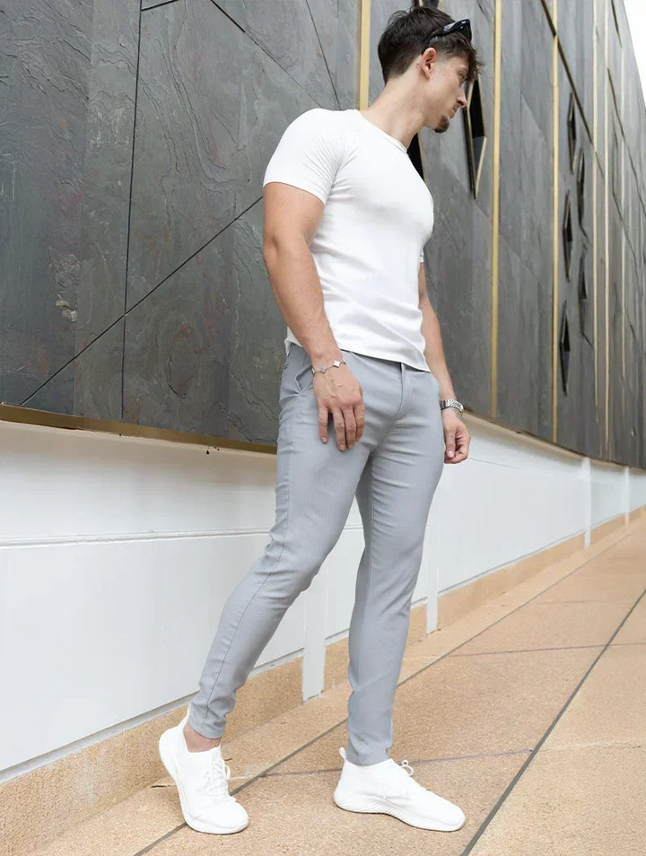 Felix Slim-Fit-Stretchhose für Herren – Hellgrau