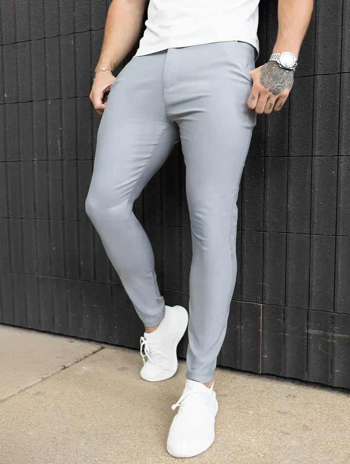 Felix Slim-Fit-Stretchhose für Herren – Hellgrau