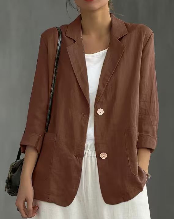 Blazer Damen Elegant & Leicht Kurzarm Jacke