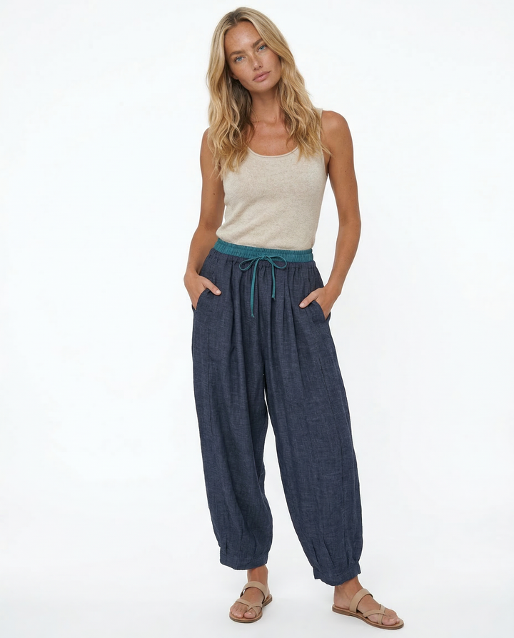 Damen Stoffhose Relaxed Fit Freizeit Sommer