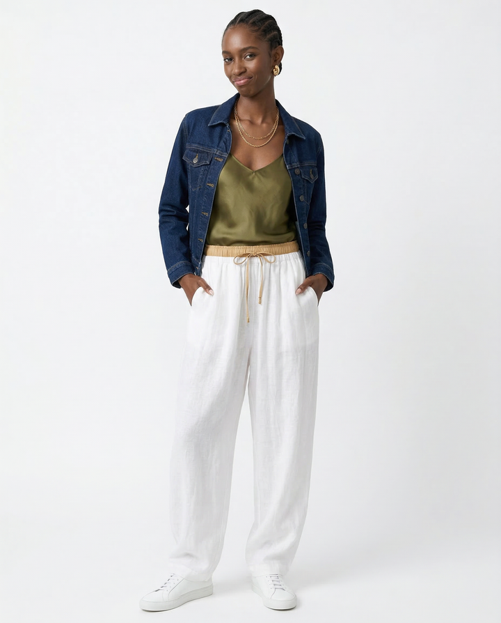 Damen Stoffhose Relaxed Fit Freizeit Sommer