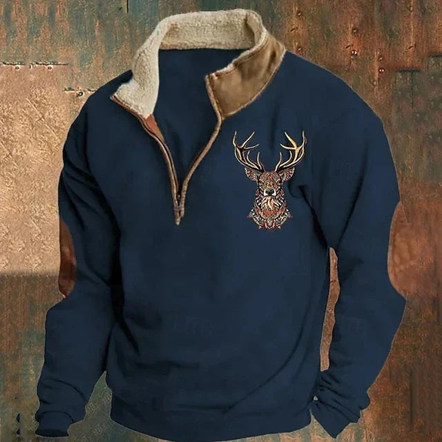 Silvio Vintage Pullover mit Reißverschluss