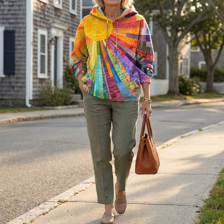 AMANDA | FARBFROHES QUILTED HOODIE