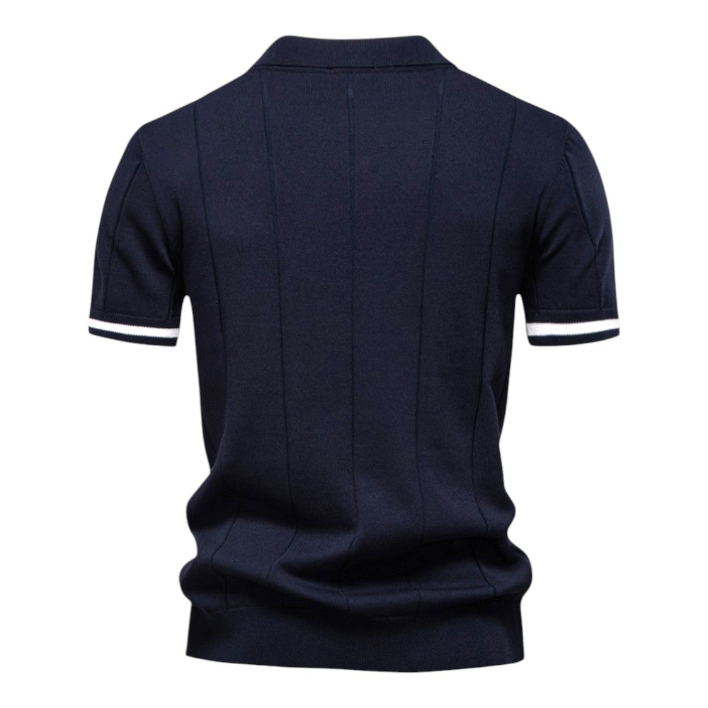 Tobias | Vertikal gestricktes Polohemd