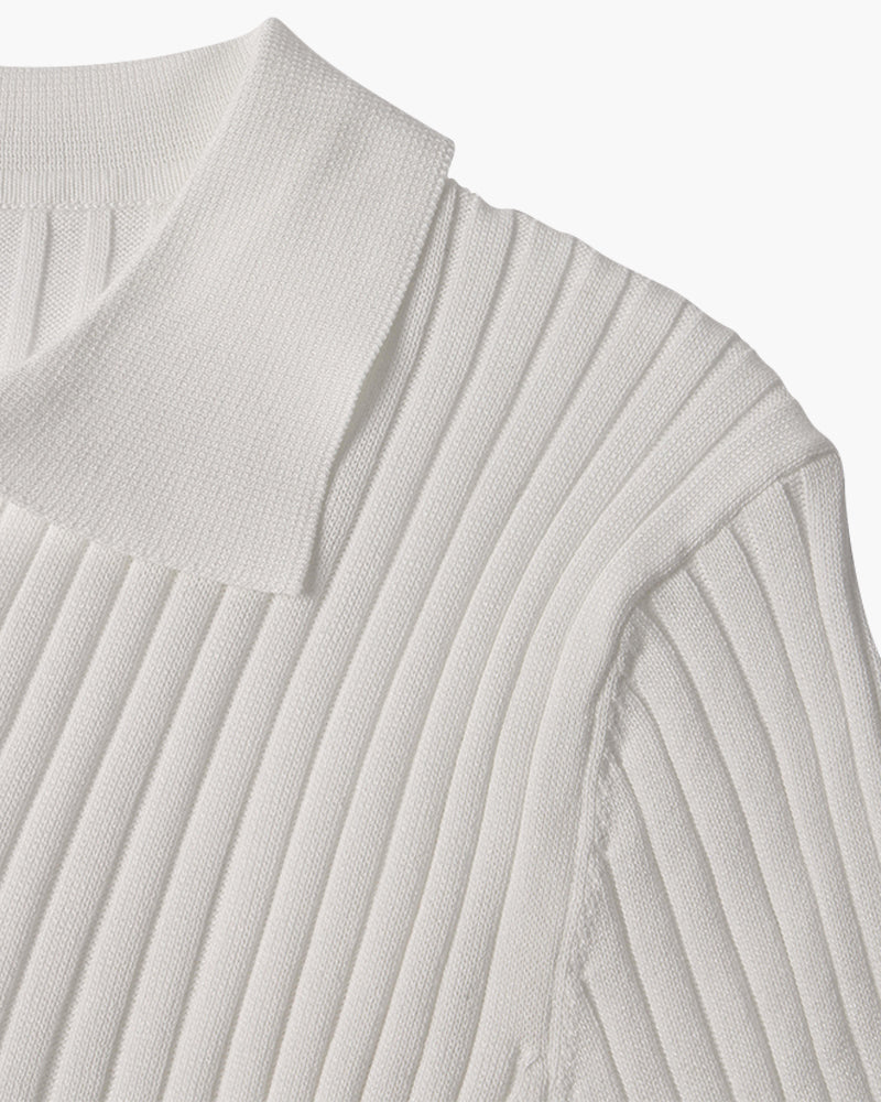 Herren Ribbed Polo-Shirt | Kurzarm
