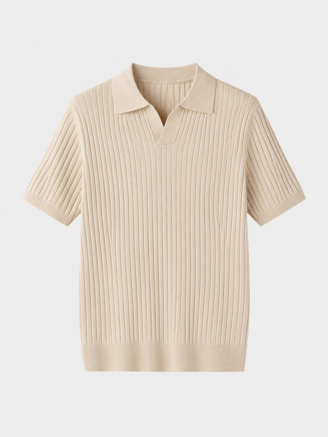 Herren Ribbed Polo-Shirt | Kurzarm