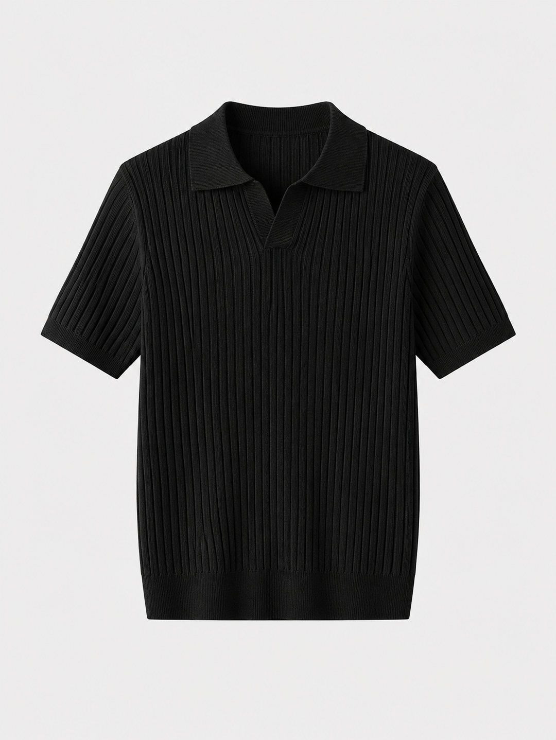 Herren Ribbed Polo-Shirt | Kurzarm