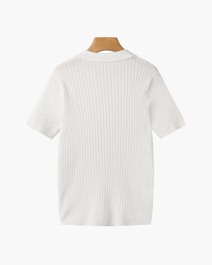 Herren Ribbed Polo-Shirt | Kurzarm