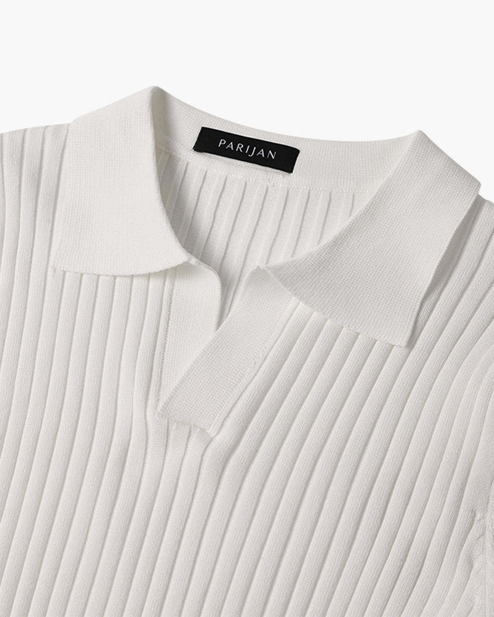 Herren Ribbed Polo-Shirt | Kurzarm