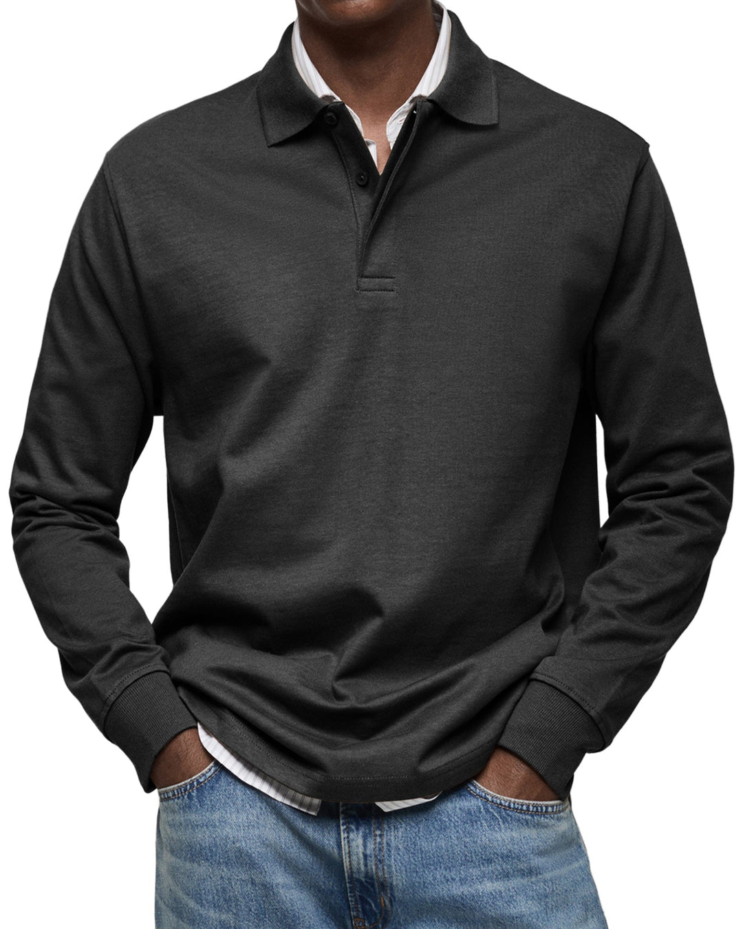 Herren Polo-Shirt mit Knopfleiste | Lange Ärmel