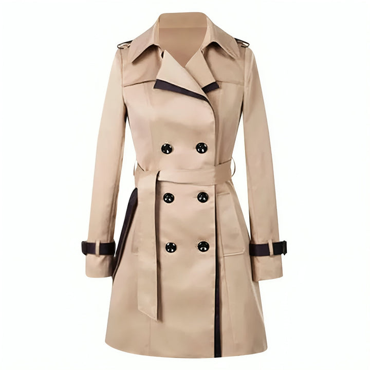 Isabel | Langer leichter Trenchcoat Damen mit Wickel und Knöpfen