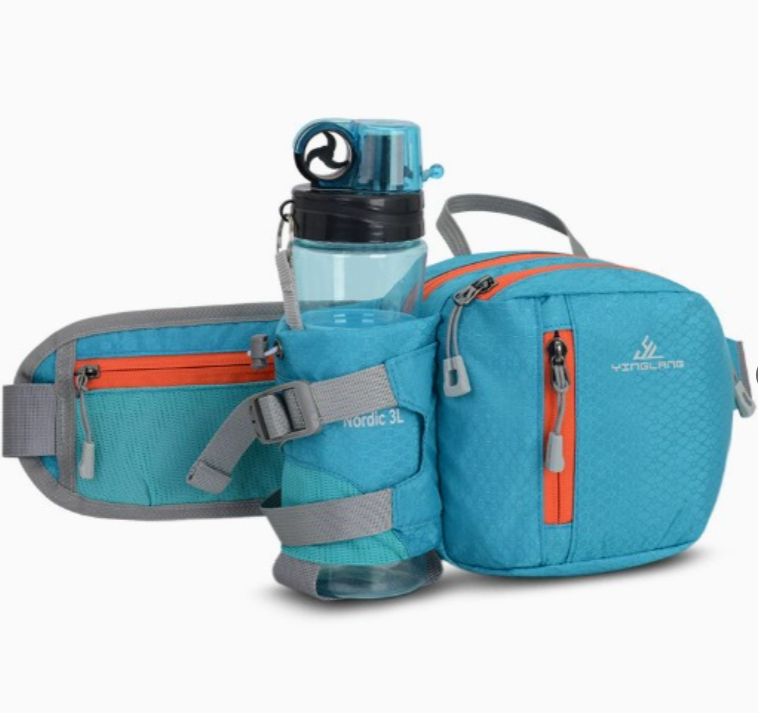 Laufgürteltasche für Outdoor-Sportler mit Flaschenhalter und Reißverschlusstaschen