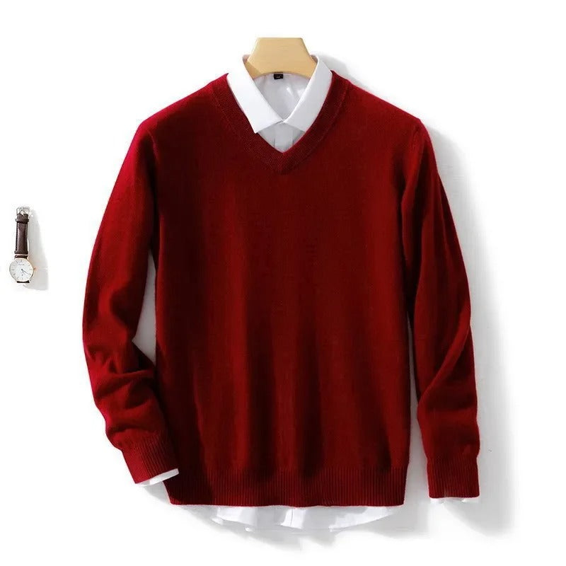 Eleganter Pullover mit V-Ausschnitt