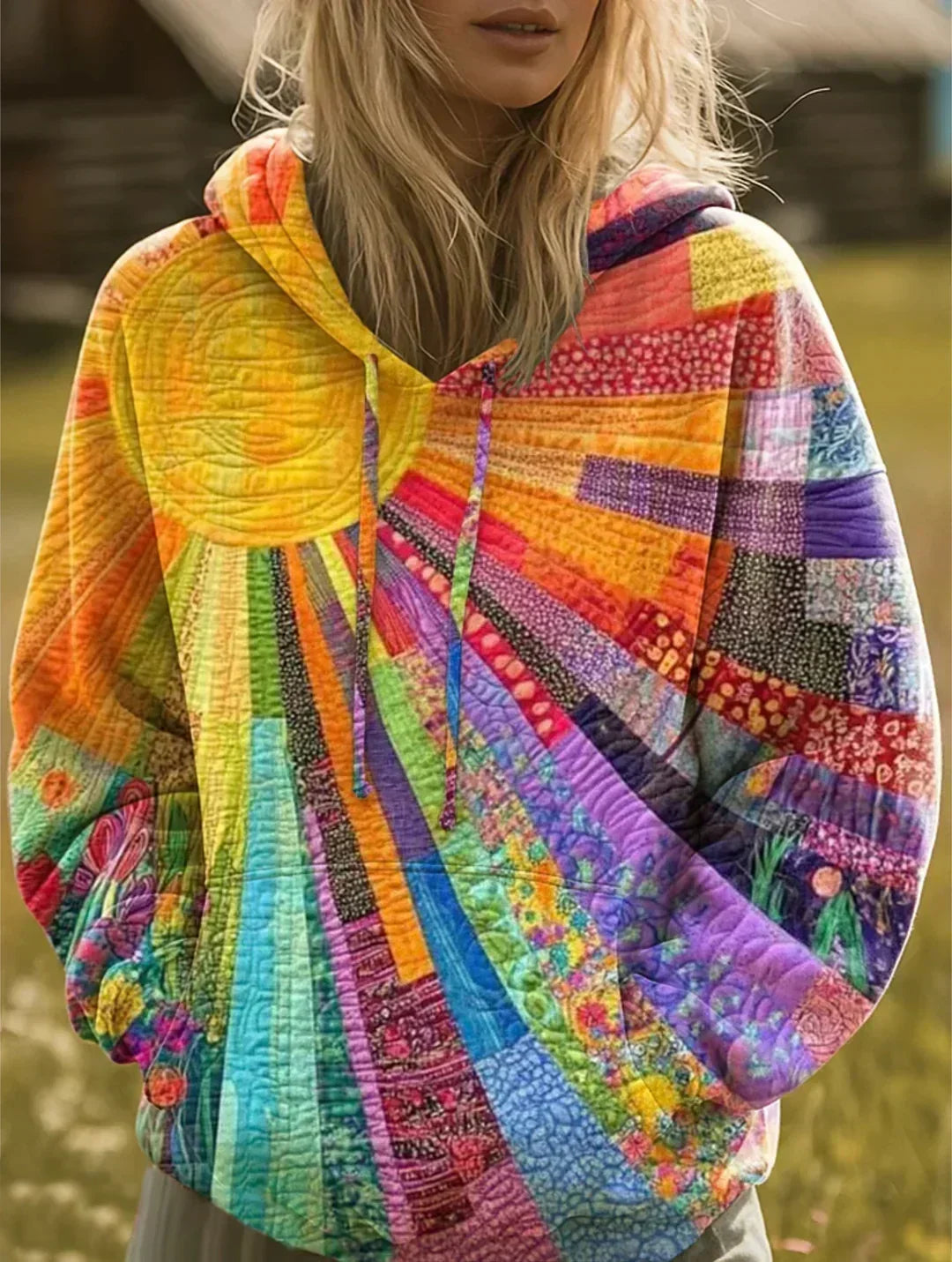 AMANDA | FARBFROHES QUILTED HOODIE