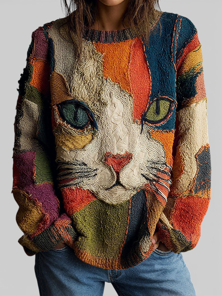 Zaira | Künstlerisches Katzen-Statement-Top
