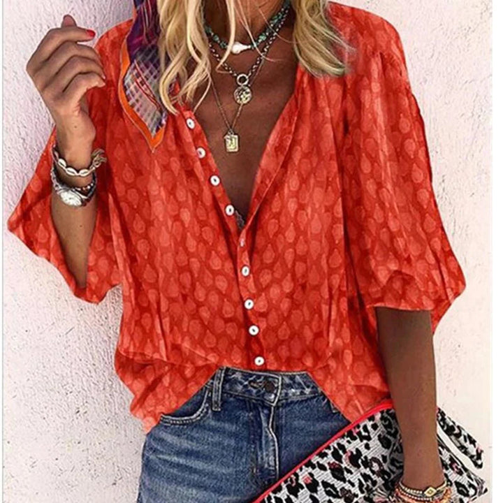 Bluse Damen Bedruckt Leicht Sommer Casual