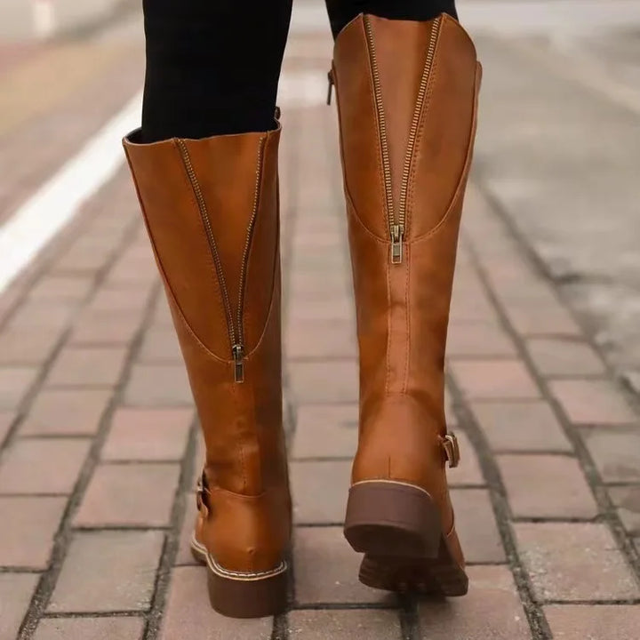 Damen Orthopädische Schnallen Lederstiefel